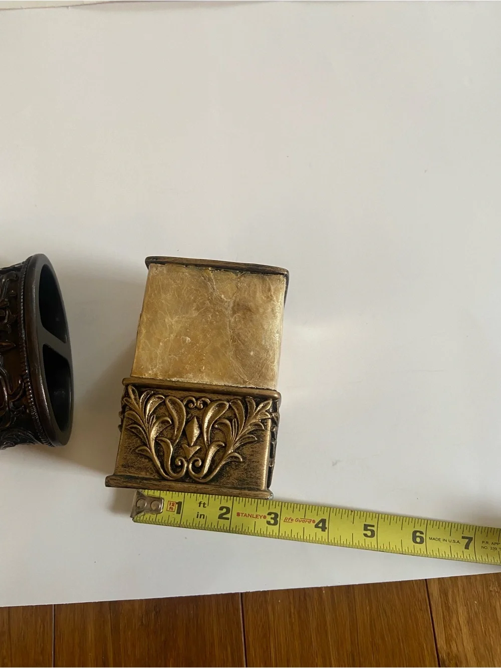 Ornate Gold-Tone Decorative Bathroom Fixtures , Set of 2